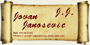 Jovan Janošević vizit kartica